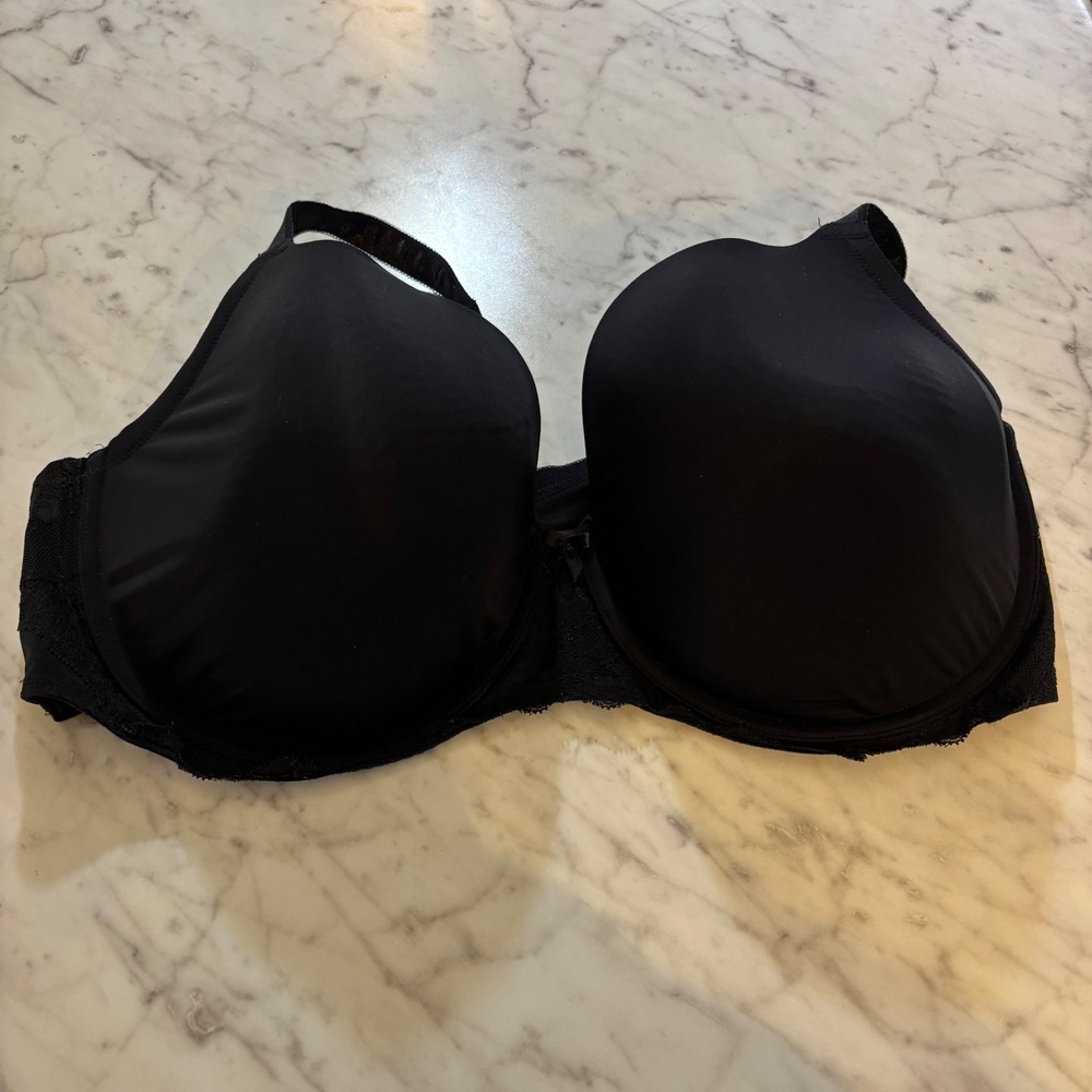 Torrid Women Curve Black Lace Trim T-Shirt Bra Full Coverage 42DDD